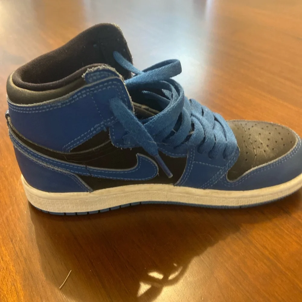 Nike Jordan Kids Blue and Black High-Top Sneakers